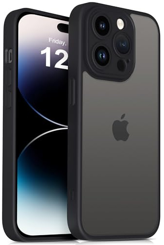 Mootobo Compatible with iPhone 14 Pro Max Case with Lens Protection, Shockproof Military-Grade Protection, Anti-Scratch Matte Back Slim Phone Case 6.7 inch, Black