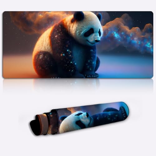LJSPTU Mauspad, Gaming Mauspad, Panda, PC Schreibtischunterlage (60 x 35 x 0,3 cm), Mauspad, Gaming, große Schreibtischunterlage mit Rutschfester Gummibasis, geeignet für Büro, Gamer, Zuhause