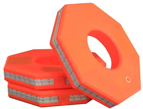 Cokvbato Anello a Cono Stradale Luminoso a LED, Anello a Cono Stradale di Avvertimento Luminoso, Anello a Cono Stradale Lampeggiante Rosso e Blu Anello di avviso per Traffico Notturno