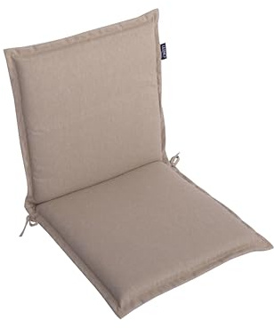 LILENO HOME Malta Cuscino per sedie da giardino, sedie pieghevoli e sdraio, set da 1, schienale basso color tortora, comodo, per mobili da giardino