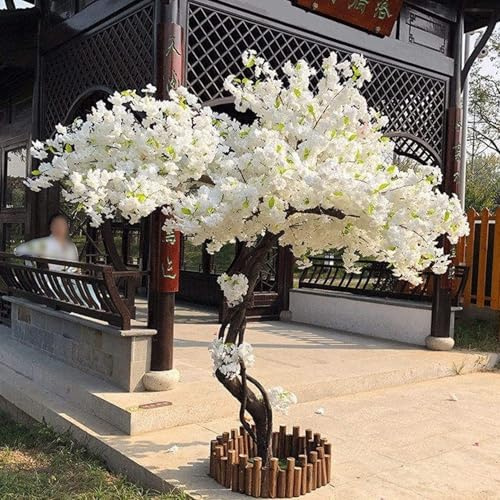 Cerezo japonés artificial gran planta artificial de exterior Cerezo japonés artificial rosa Gran planta rosa Árbol de los deseos Decoración artesanal para centros comerciales restaurantes fiestas(1.8x