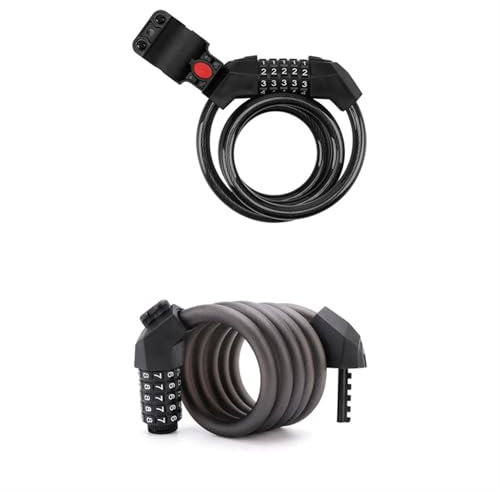 AOLUOER Universal-Fahrradschloss, Mountainbike, 5-stelliges Passwortschloss, Diebstahlschutz, tragbare Sicherheit, Stahlkette, Motorrad-Passwortschloss(1.2M)