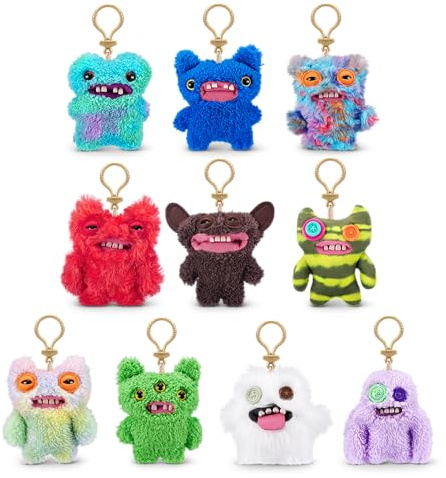 Fuggler Llaveros Monstruo feo y divertido de ZURU, 5 Monstruo feo y divertido, Peluche, Coleccionable, Juguete (surtido aleatorio, 3 Pack)