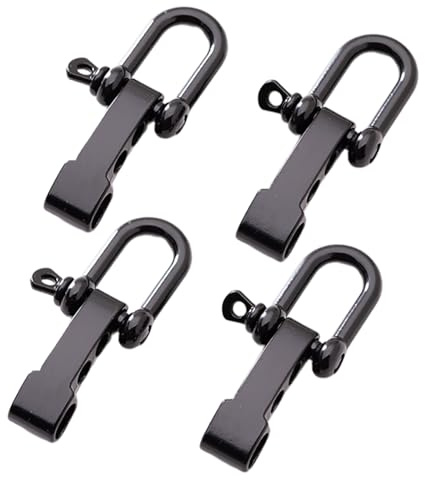 4 Stück Zinklegierung Schleife Schäkel Regenschirm Seil Schnalle Verstellbare D-Schnalle Survival D-Form Regenschirm Seil Armband Schnalle