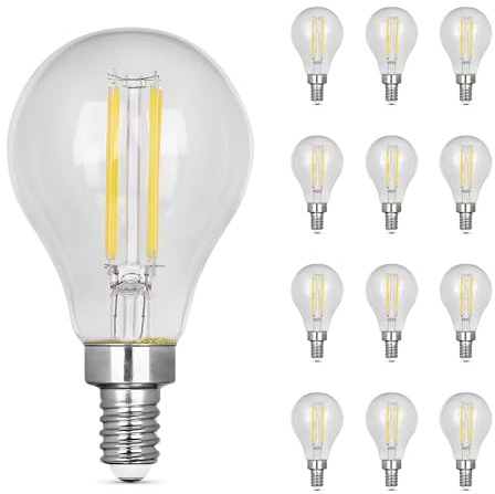 Feit Electric A15 LED Light Bulb, 60W Equivalent, Dimmable, E12 Base, 2700K Soft White, 750 Lumens, Straight Filament Clear Glass Light Bulbs, 15,000-Hour Lifetime, BPA1560C/927CAFIL2/6, 6 Pack