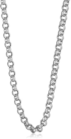 8mm Belcher Chain Necklace – Silver & Gold Plated, 20–30 Inch, 45g, Bling King London (Silver, 24 Inch)