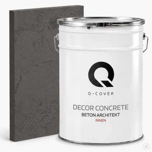 Q-COVER Beton Architekt Dunkelgrau 15KG — Gebrauchsfertig, Für Innen, Deko