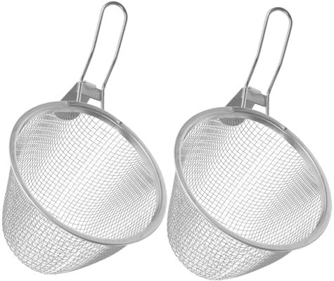Veemoon 2stücke Edelstahl Hot Pot Sieb Korb Mesh Nudeln Pasta Filter Korb Für Kochen Lebensmittel Trennen Öl Wasser Ablassen Praktisch Reinigen