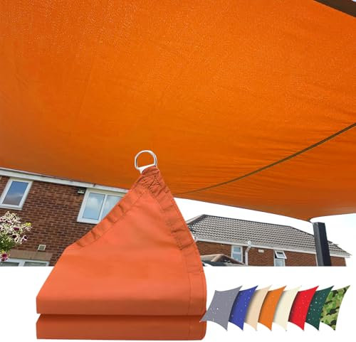Tenda a Vela Impermeabile,Rettangolare Telo Ombra 4x8m,Vela Ombreggiante Protezione Raggi UV 95%, Tenda Parasole per Esterno, Giardino,Piscina,Terrazzo,Balcone,Patio (Arancione)