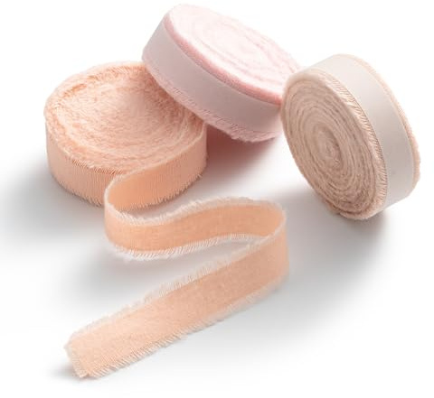 AOKSUNOVA Baumwollband Schleifenband Baumwolle Geschenkband Rosa | Baumwollband als Stoffband und Schleifenband, Natürliches Geschenkband für Verpackung, Kreative Dekoration und Floristik