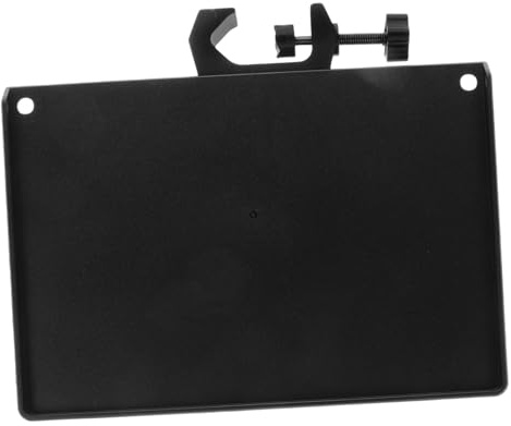 VANZACK Mikrofonständer und Kunststoff Tablett mit Verstellbarem Ablagefach Mikrofonhalter für Professionelle Bühnen und Präsentationszubehör