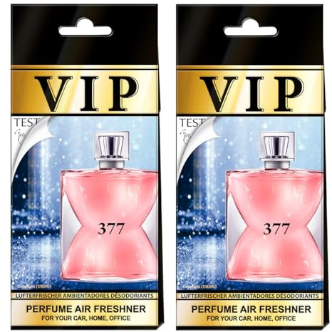 Deodoranti per auto di lusso VIP CARIBI, confezione da 2, fragranze premium ispirate a profumi esclusivi, profumo elegante e di lunga durata, deodorante per auto di alta qualità. (377)