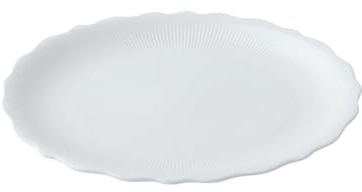 Household white lace steamed fish plate creative oval ceramic tableware -12.25