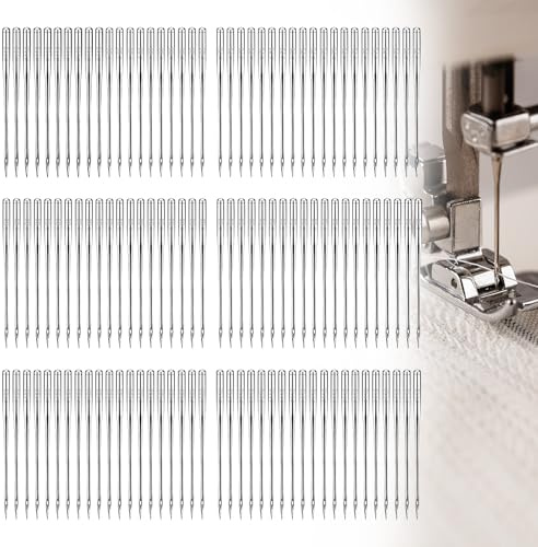 120pcs Sewing Machine Needles Set,Universal Sewing Needles as Sewing Machine Supplies,Compatible for Singer/Brother/Janome,20 per 6 Size (65/9, 75/11, 80/12, 90/14, 100/16, 110/18)