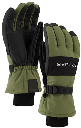 Spyder Mens Insulated Winter Ski Gloves, Dusty Green, M