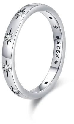 BOIGEGU Bague Argent 925 Femme, Bague Zircone, Élégante, Hypoallergénique, Bague de Fiançailles Femme, Bague d'Amitié, Cadeaux de Bijoux pour Fille, Mère, Copine