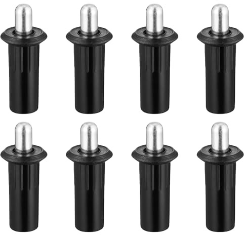 8 Pieces Black Metal Cabinet Door Damper Replacement Pins, Spring Loaded Telescopic Pivot Pin, Furniture Spring Pins for Cabinet Blind Door Repair, Shutter Maintenance & Furniture Fittings