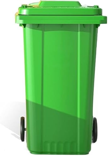 UCKYSU Contenedor Basura Ruedas Exteriores Con Tapa For Uso Residencial Comercial Ideal For Patios Garajes Terrazas(Green,120L)