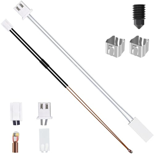 DAOKAI Termistore per riscaldamento in ceramica per X1, riscaldamento in ceramica 24 V 60 W, accessori per stampante 3D Sensore ad alta temperatura 300 ℃ con clip di fissaggio e per Bambu Lab X1/X1C