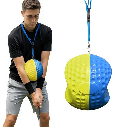 Lwuey Golf Schwungtrainer Ball –Tragbar Trainingsball mit Haltungs Bewegungskorrektur für Anfänger, Größe 150-175cm oder mehr Armstruktur Trainingshilfe Golfzubehör Geschenk