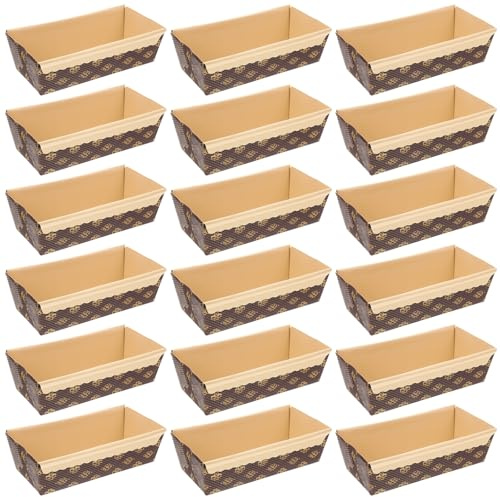 Garneck Moldes de Papel para Pasteles Cuadrados 25 Piezas Apilables y Resistentes al Calor Color Café Ideales para Hornear Bizcochos Tartas y Pan Panaderías y Hogar