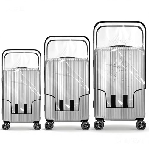 Dwitkul 3 Pezzi Copri Valigia Grande 20+24+28 Pollici Copertura Trasparente Custodie Protettive in PVC Impermeabile Anti-polvere e Antigraffio per Casa, Viaggi