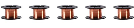 YDuupxe 5 Rollen Kupferdraht, 0,1mm X 12 m Isolierter Kupferdraht Kupferlackdraht Kupferspulen für PCB-Leiterbahn-Reparatur Handy Computer Laptop Wartungsset