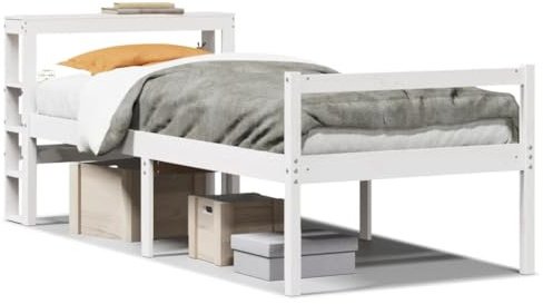 Genérico Cama Personas Mayores y cabecero Madera Pino Blanco 90x190 cm,Mobiliario,Camas y Accesorios,Camas y somieres,3305852