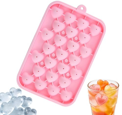 in silicone per congelatore,Stampo Flessibile In Silicone A Forma Di Cuore,Vaschette per Ghiaccio con Coperchio | per Whiskey Cocktail Cucina e Feste Campeggio