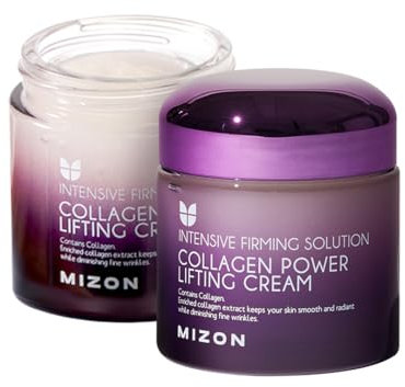 [Mizon] Collagen Power Lifting Cream (75ml) Day and Night Anti-Aging and Intensive Moisturizing, 75% Marine Collagen, Reduce Fine Lines and Age Spots, Korean Skin Care
