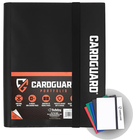 CardGuard Trading Card Binder Pro-Folio – 9 Pocket Binder - Side-Loading Album, Durable & Acid-Free Storage for Pokémon, YuGiOh, MTG, TCG, Game & Sports Cards, Black