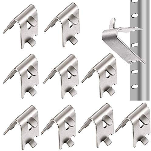 10 Stück Kühlschrank Regal Clip, Edelstahl Kühlschrank Regal Clip, Gefrierschrank Regal Clip, 1,5 mm Verdicken 304 Edelstahl Langlebig Kühlschrank Regal Clip für Kühlschrank, Gefrierschrank(Silber)