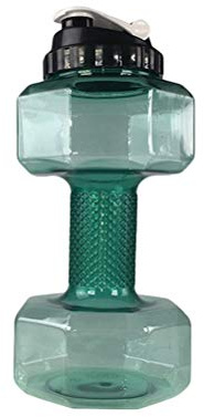 Jitong Dumbbell Water Bottles 2.2 Litre Large Capacity BPA Free Eco-friendly Cup Portable Drinking Bottle For Gym Hiking Weightlifting Running Outdoors - Green, 2.2L