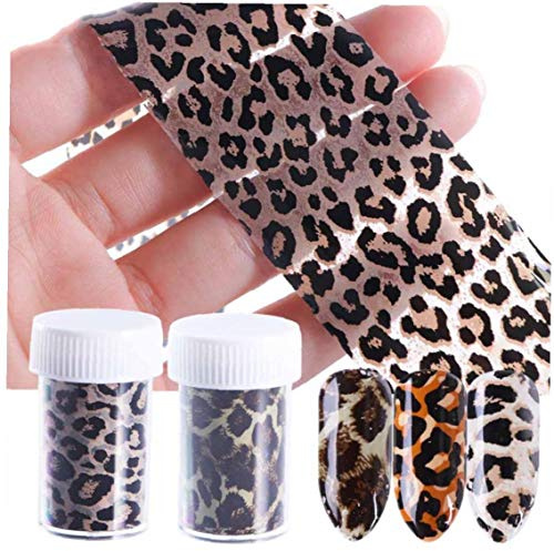 1 Rouleau Ongles Feuille De Transfert Leopard Sticker Animal Adhésif Nail Wrap Decal Manucure 3d Décoration Conseils Couleur Aléatoire