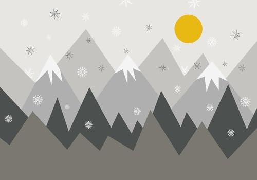 Wesmilewallpaper Papier Peint Panoramique 3D Paysage Naturel De Crête De Montagne Géométrique De Dessin Animé Papiers Peints Intissé Poster Mural Tapisserie Murales 350x245cm