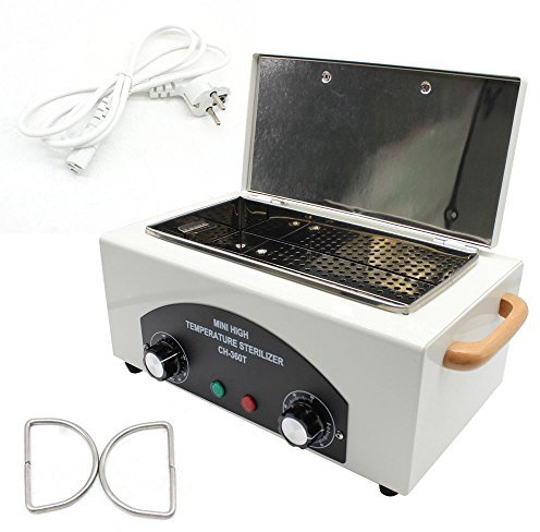 300W Hochtemperatur Sterilisator Edelstahl Heißluftsterilisator Sterilisator Bis 220° C Sterilisationsgerät Trockenhitze Sterilisator für Nagel, Fußpflege