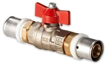 Pressfitting Aluverbund Selfio-Press Kugelhahn 20 x 2 mm mm Flügelgriff rot TH + U Kontur