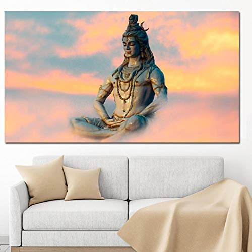 Religiöse Buddha-Figur Shiva Lord Gemälde auf Leinwand Poster Modernes Wandbild für Wohnzimmerdekorationen 30 x 60 cm (12''x24'') ungerahmt