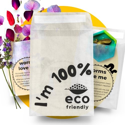 Simplelifeco 50 Selbstklebende Pergaminbeutel mit Druck (68 x 92mm) | Pergamintaschen für Wachsschmelzverpackung & Konfettiverpackungen | B Corp