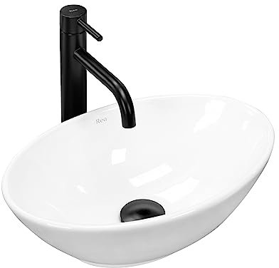 Rea Aufsatzwaschbecken Pamela Mini Waschtisch Handwaschbecken Waschschale Waschbecken für Badezimmer aus hochwertiger Keramik 400 x 270 x 145 mm (weiß)