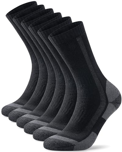 PULIOU Socks for Men Women, Lightweight Merino Wool Hiking Socks Moisture Wicking Breathable Cushion Socks for Walking Running Outdoor, Multipack,3 pairs