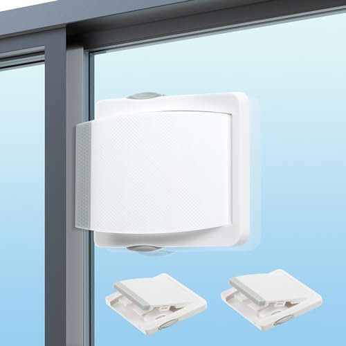 Vicloon Serrure de Fenêtre Coulissante, 2 Pièces Serrure de Porte Coulissante en Verre, sans Perçage, pour la Protection des Enfants et des Animaux Domestiques, Sécurité de Location