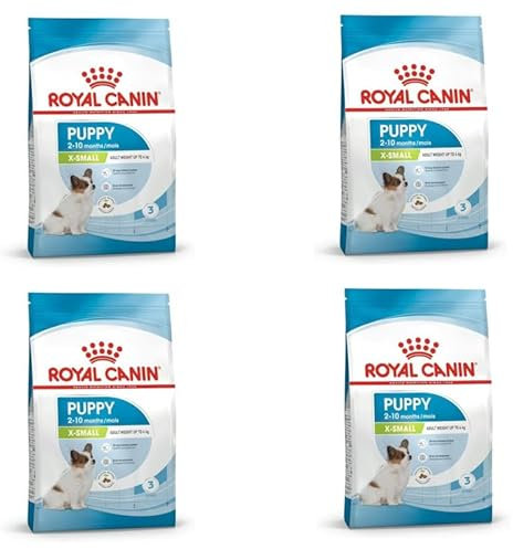 Royal Canin X-SMALL Puppy | 4er Pack | 4 x 500 g | Trockenfutter für Welpen sehr Kleiner Hunderassen | Kann zur normalen Funktion des Immunsystems beitragen | Mit Omega-3