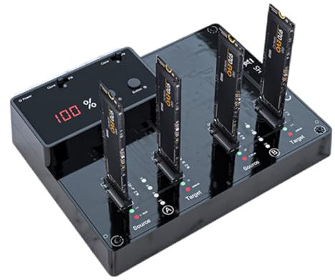 Base di copia di gruppo singola/doppia Supporta disco rigido da 2 TB Docking station SSD Clonazione Stato unità SATA Lettore di schede a stato solido offline,B
