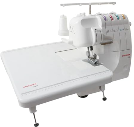 Gritzner Anschiebetisch für GRITZNER 788 Overlock, GR-788-ANSCH, Kunststoff, 45cm B x 32cm T x 11cm H (Höhe einstellbar), Schwarz