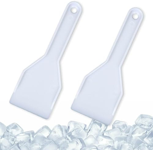 AFCJLTO Rasca y descongela fácil con estas Palas de Plástico para Hielo - 2 pcs, para neveras y congeladores, Longitud de 16,5cm, Disfruta de la cocina casera con la herramienta ideal, (Blanco)