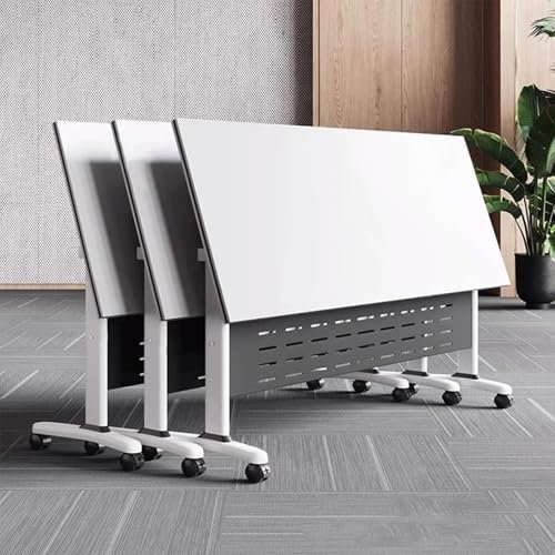 WXFKLDJ Konferenzraumtisch, 3Er-Pack, Zusammenklappbare Moderne Besprechungstische, Flip-Top-Mobiler Schulungstisch Mit Rädern, Seminartisch Für Büro, Schulungsraum