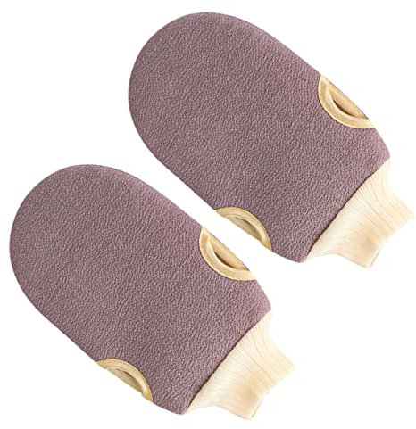 MERRYHAPY 2pcs Exfoliating Wash Mitts Bath Mitten Glove Type Body Towel for Men Women