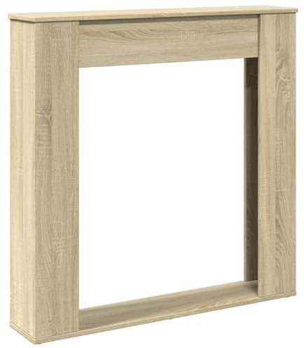 Kangmusi Kaminumrandung Sonoma-Eiche 100x20x100 cm Holzwerkstoff, Sonoma Oak 854573