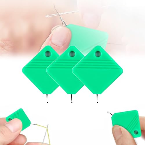 Automatischer Nadeleinfädler, Nähmaschinen-Nadeleinfädler, DIY-Nadeleinfädler für Nähprojekte, passend für alle Nadelgrößen (Grün 3 PC)